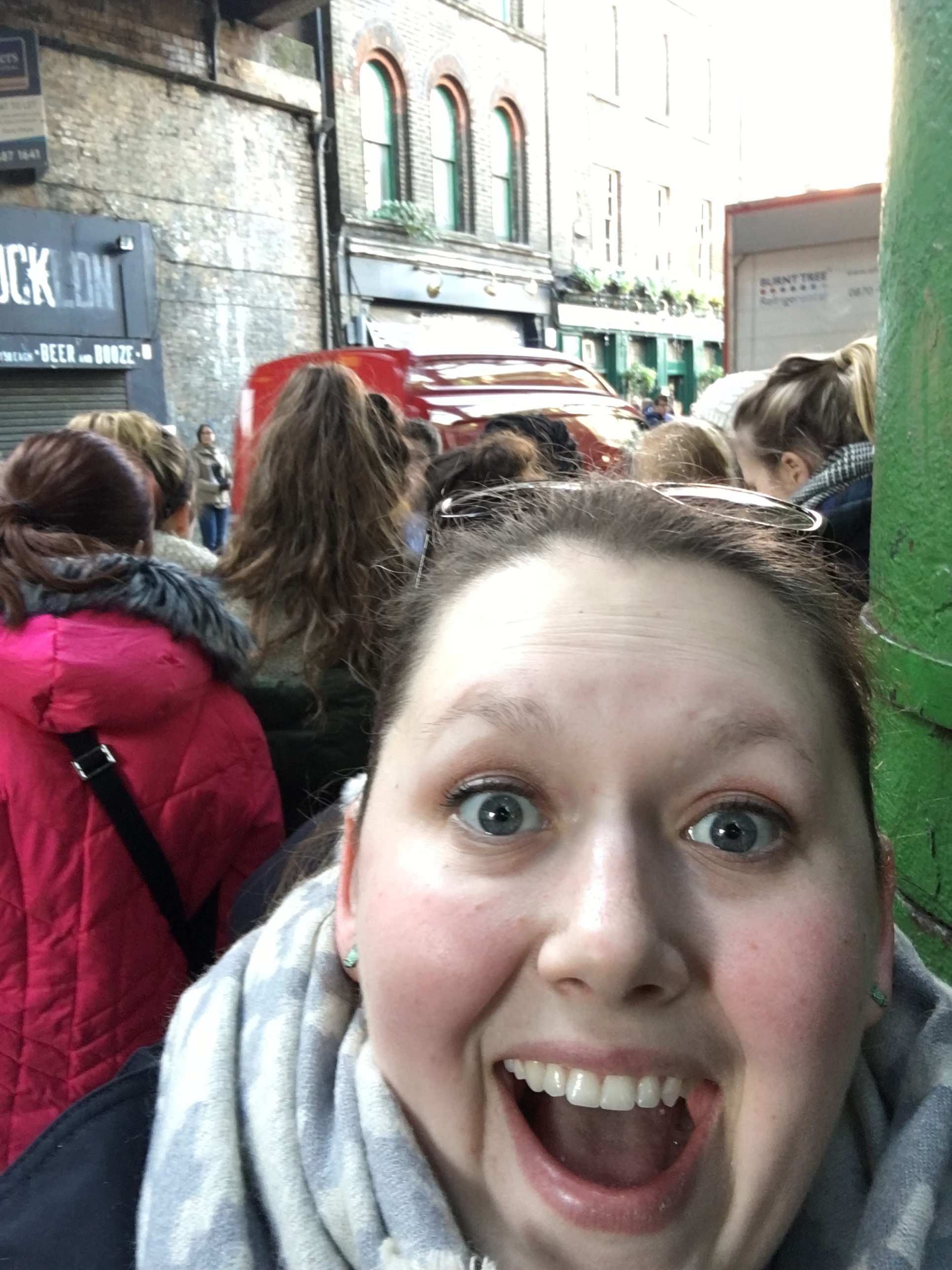 The storefront behind me was used as a filming location for The Leaky Cauldron in Harry Potter and the Prisoner of Azkaban.