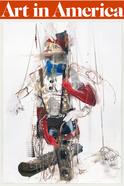 Entangled, 2011. Mixed Media on Paper, 60 x44 in. Image via Gallery 16 . Published in Art in America: March 25, 2011 . 