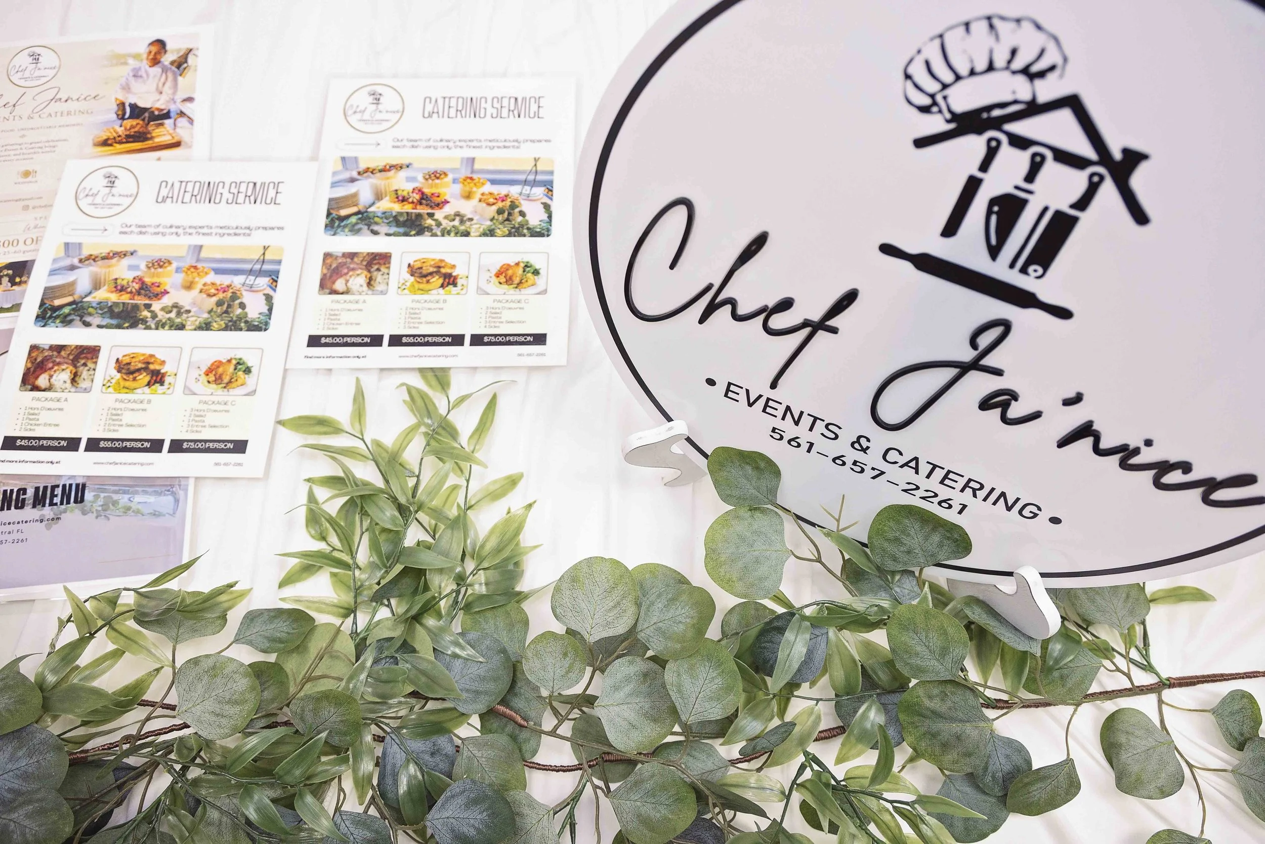 close up of catering service table in wedding vendor networking event in altamonte springs central florida