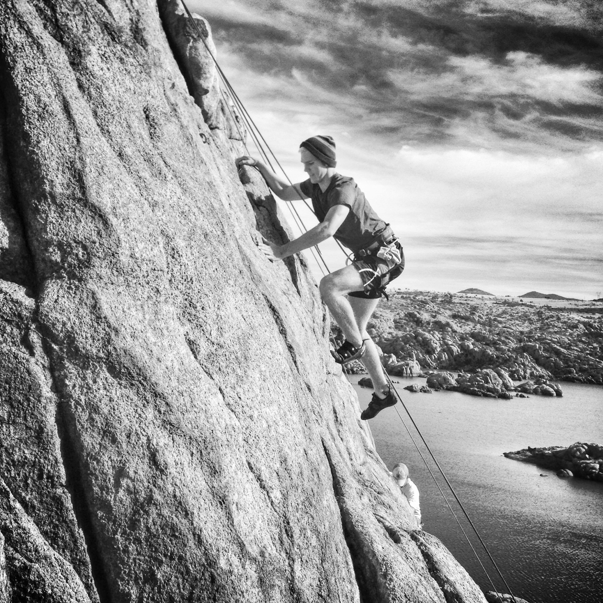 Guys Rappel & Climb