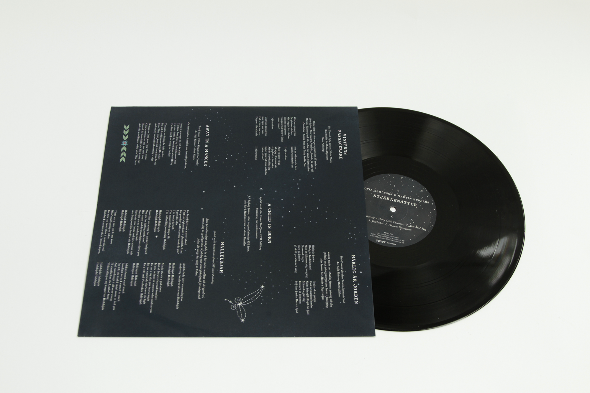 To mimic the feeling of the music, I created a small world of folk-inspired shapes and vast dark winter skies