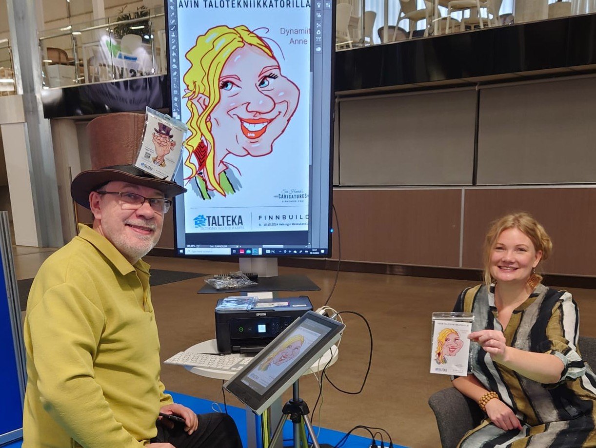 Livedigikarikatyyri messuilla