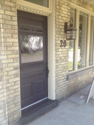A shot of the front door at the NEW location of 20 Caradoc St. N in Strathroy.