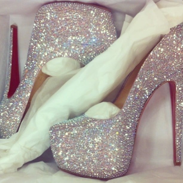 And of course no wedding would be complete without beautiful bejeweled shoes.