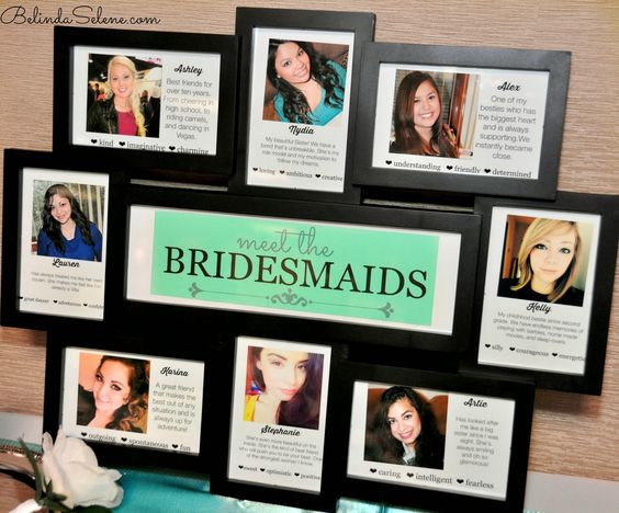 A shower is a great way to introduce your bridesmaids to your guests. Especially if they can't all make it to the shower. You could tell how you met each girl or how long you've known them. Or you could simply share why you chose them to be in your wedding party.