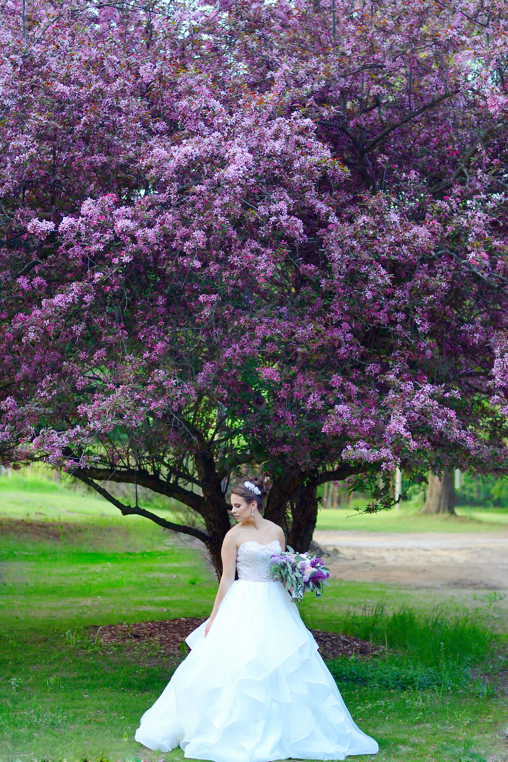 Venue: Fernwood Hills Photographer: Michelle A Photography Dress and Accessories: Once Upon a Time Weddings Model: Sarah Cur Hair: Liz from Hairstream Makeup: Devorah Beauty Florals: Time 4 Flowers Cake and Macaroons: Bright Eyes Bakery Invitations and Stationary: Invited by Dani Decor: Bonafide Events Studio Linens (Napkin): A & B Party and Tent Rentals