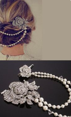 We love this unique, up-do bling. We carry similar hair accessories here!