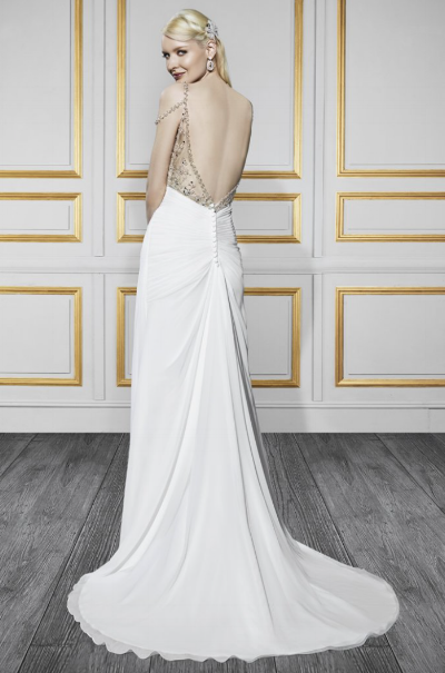Super excited to get this chiffon gown with beaded straps in to the store!