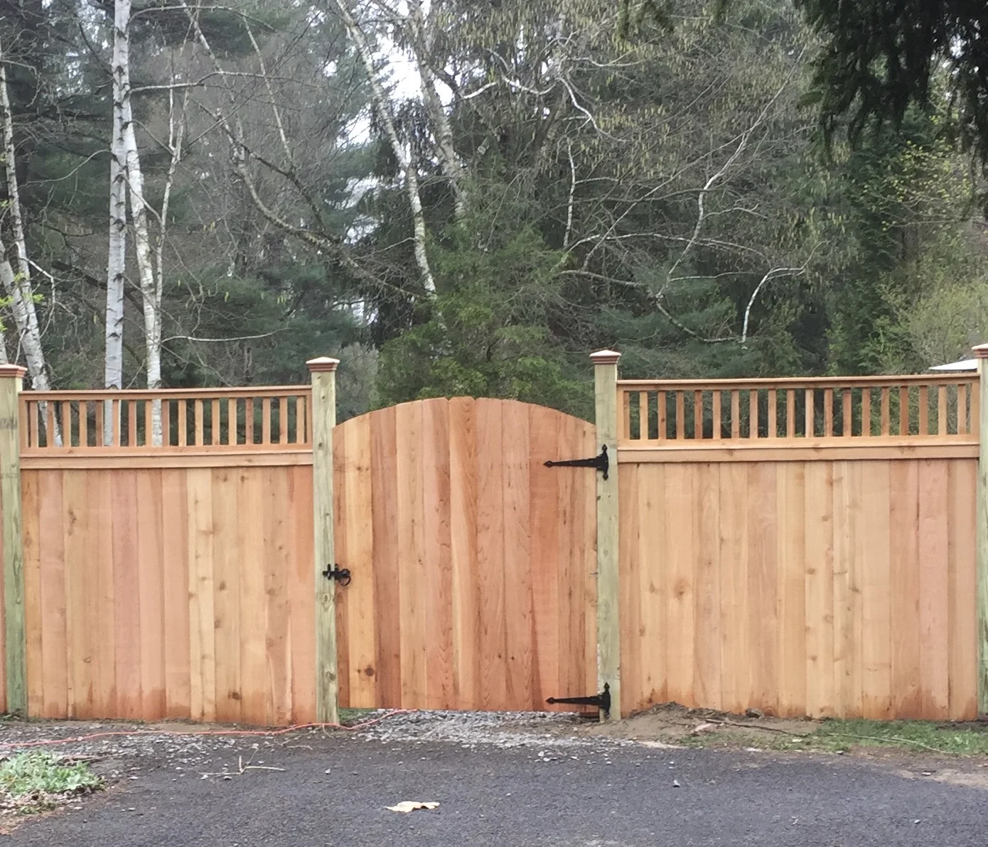Red cedar privacy fence
