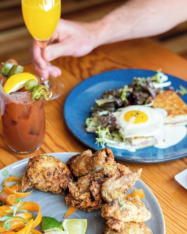 Technically we're doing LUNCH not BRUNCH, but if you want to order a Croque Madame, fried chicken, bloody &amp; mimosa and call it brunch, we won't stop you 😘 Doors open at 11:45, link in bio to book or give us a call or just show up - don't forget 
