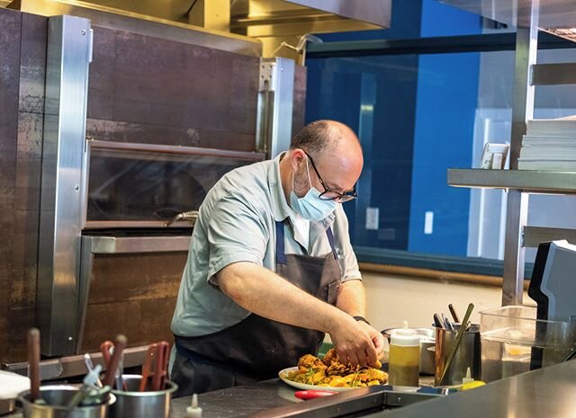 In case you thought Chef couldn't love you any more, he's slanging fried chicken like no other - that ras el hanout is 🔥  We're open 11:45 for lunch, get into it. #TORCNapa⁣
.⁣
.⁣
.⁣
#cheflife #bts #inthekitchen #hustlin #chef #yeschef #friedchicken