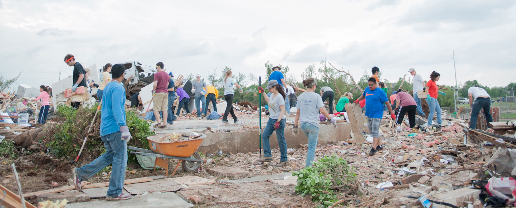 Volunteers serve families after the May 2013 Moore/OKC Tornado