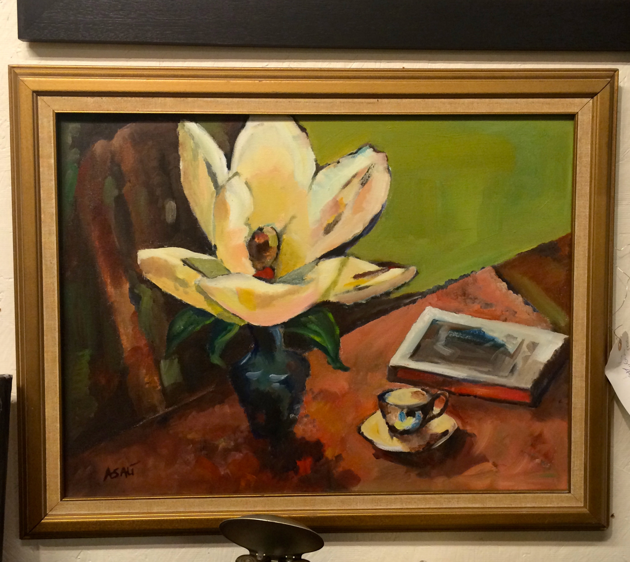 Something about the distorted perspective in this piece reminds me of Matisse, and just so happens Mr. Matisse also did a still life with a magnolia as its focal point. 