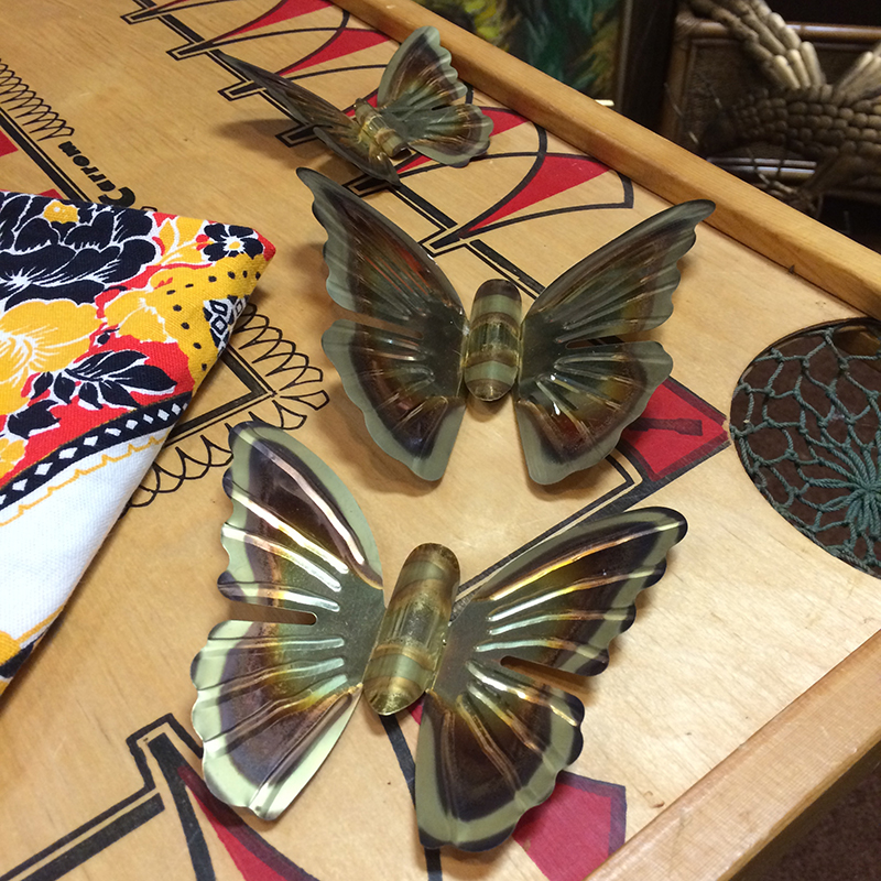 I've been wanting to find metal birds or butterflies to spray paint and mount on a wall. I love that in a kid's room, or adult's room I suppose...