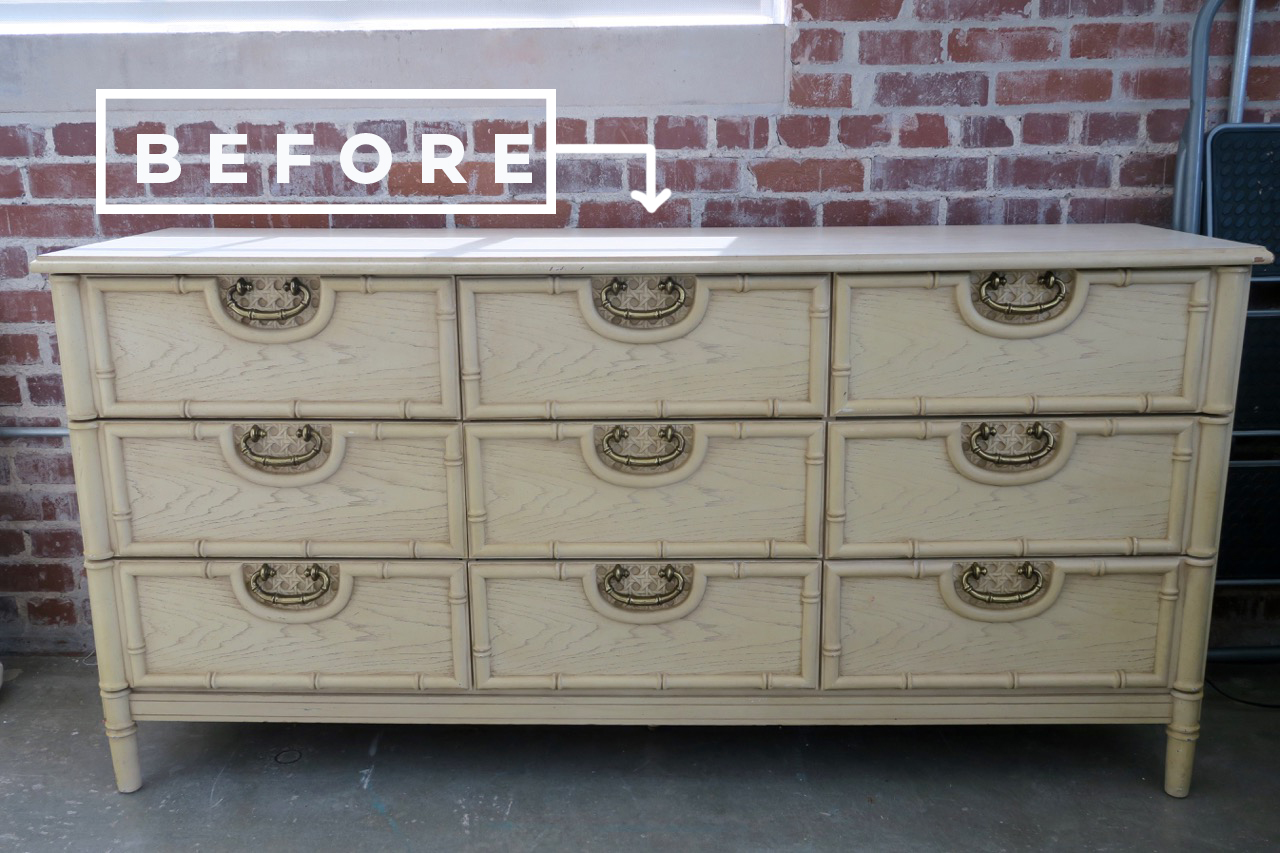 Before And After Bamboo Dresser Goes Tiffany Blue Aka Turquoise