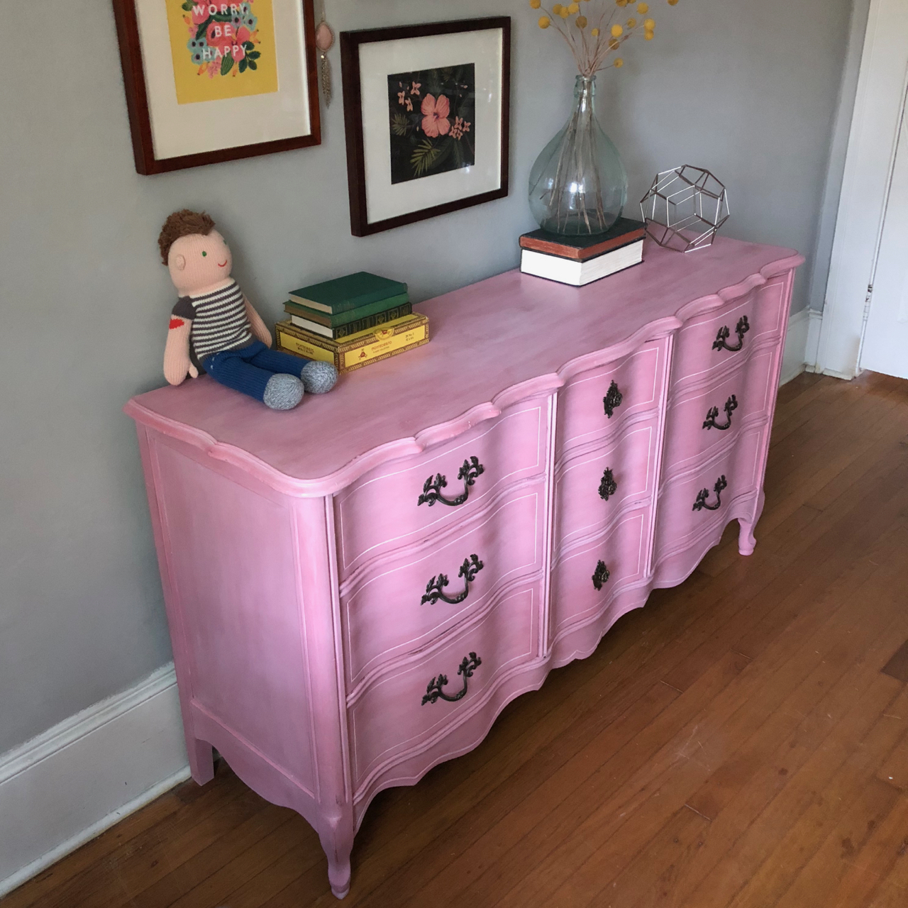 Paint With Bright Colors Pink French Provincial Dresser With A