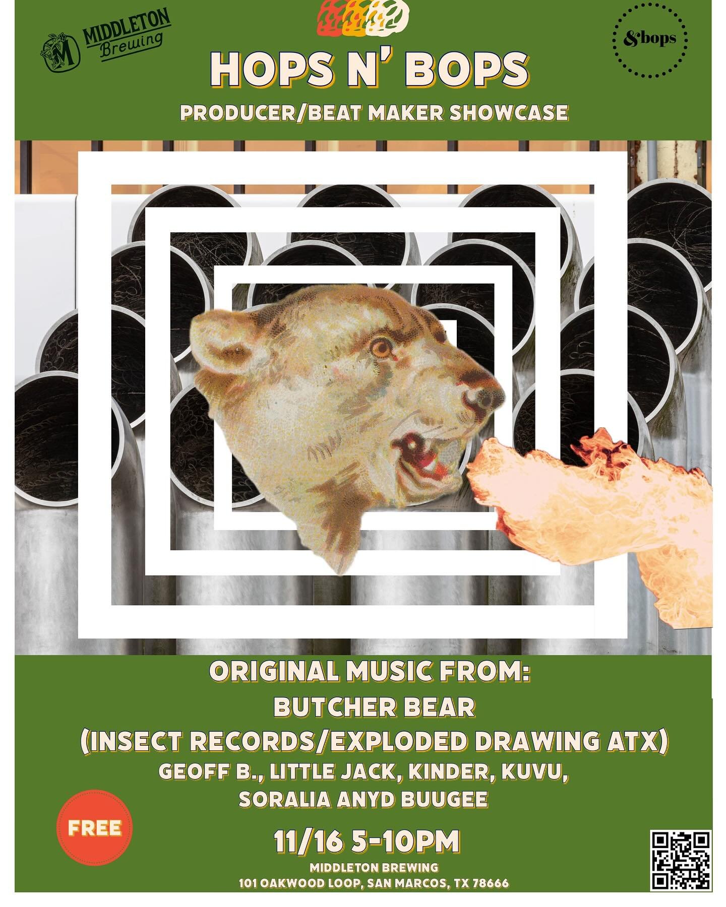 This Saturday (11/16) 🤯 our next @andbops goes down from 5 - 10 with beats from @butcher_bear @mich_kinder @kuvumusic @geoff_b_512 @soraliabeats &amp; @buugee_ 

@los.sancho will be here slinging their fab birria tacos 🌮 see you there 🥰