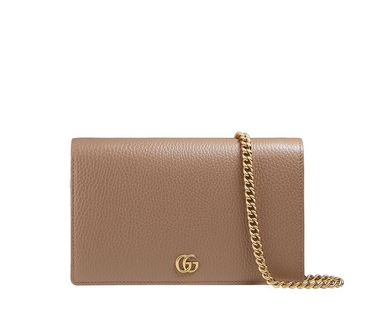 gucci petite marmont leather wallet on a chain