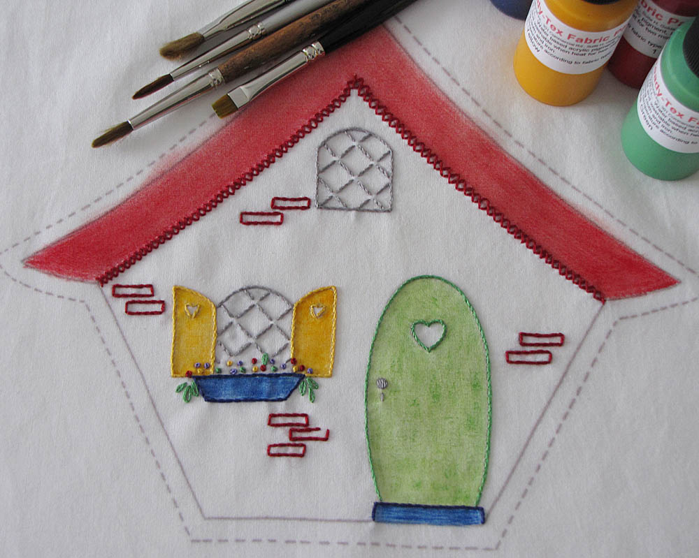 Embroider, then heat set