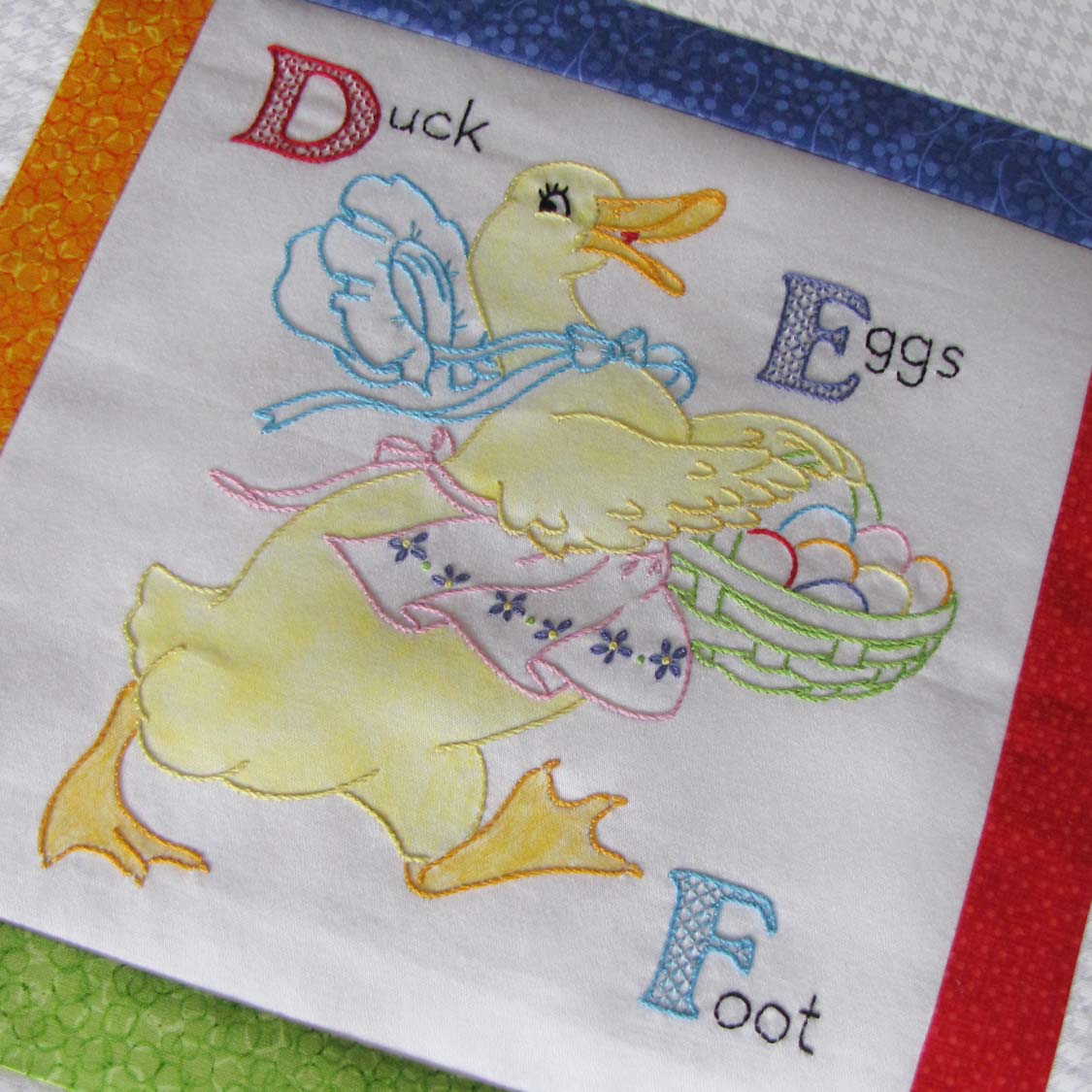 Quilt block before quilting.