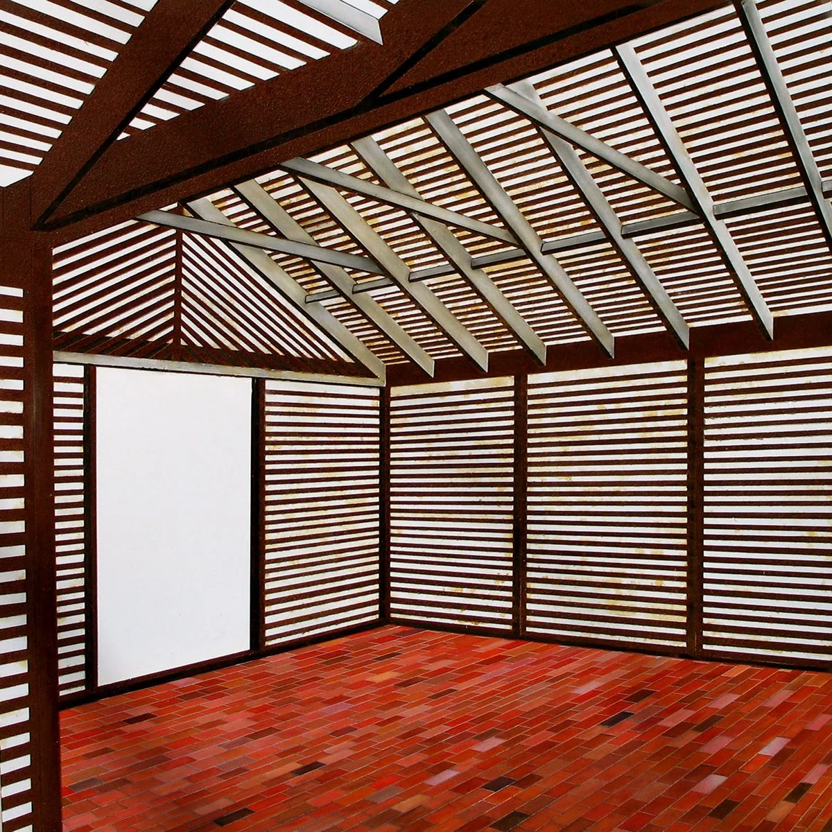 The Tangled Web I Wove 2009, Rust and enamel on steel panel 48"x48"