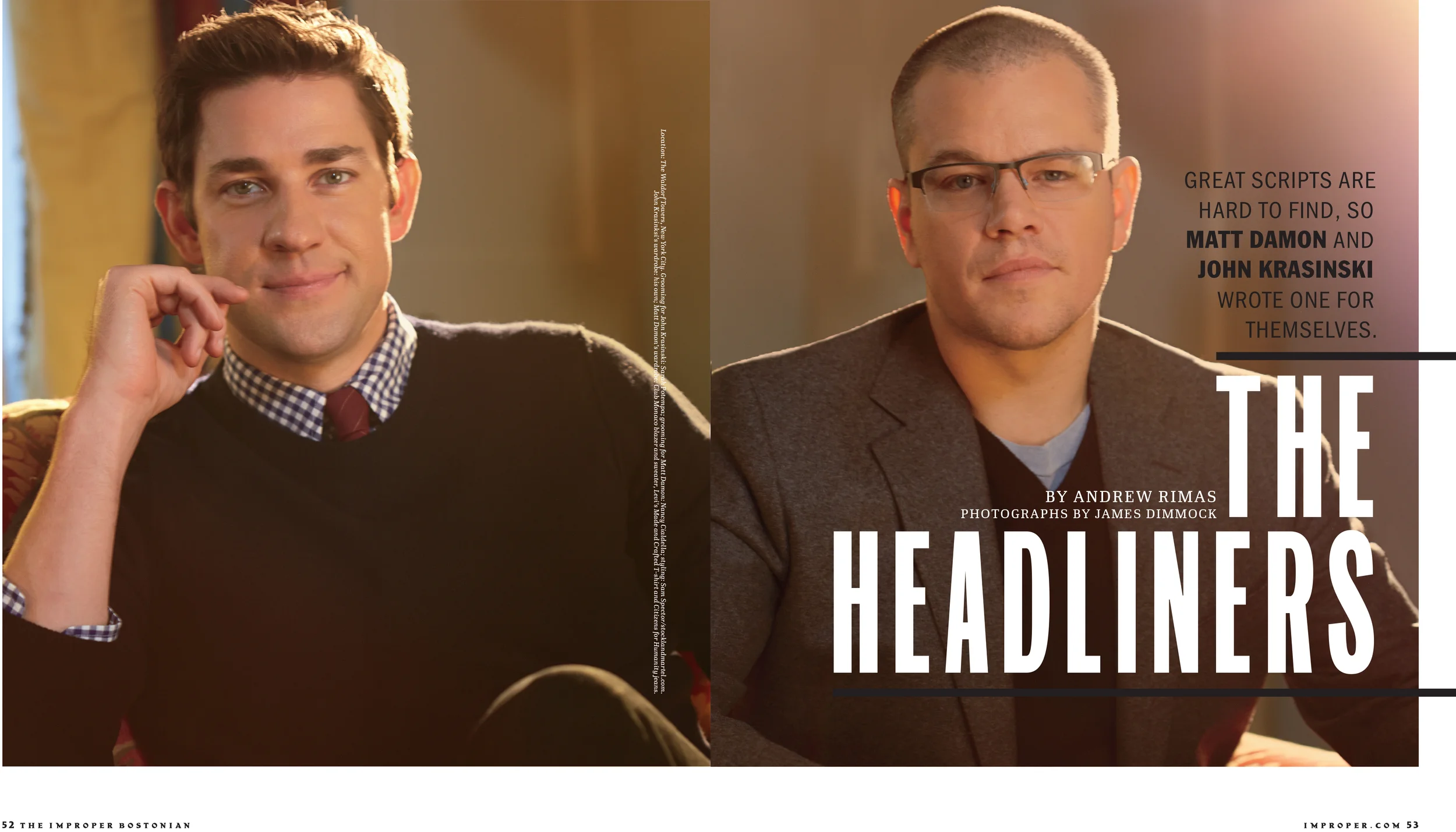 Actors John Krasinski and Matt Damon