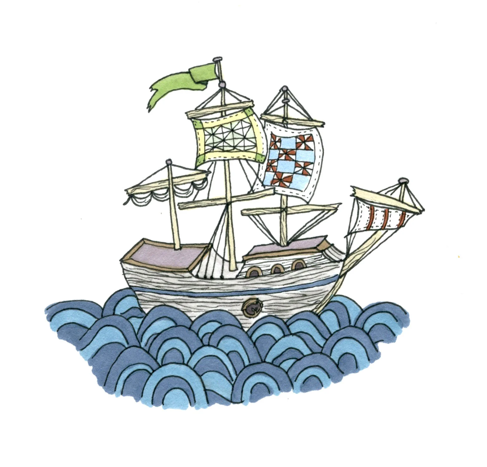Sail Away, 2013 Watercolor & Ink