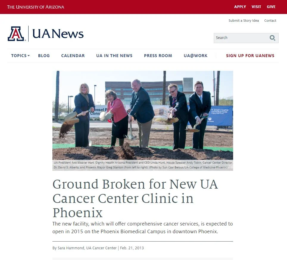 2013.02.21  UANews UA Cancer Center Groundbreaking.JPG