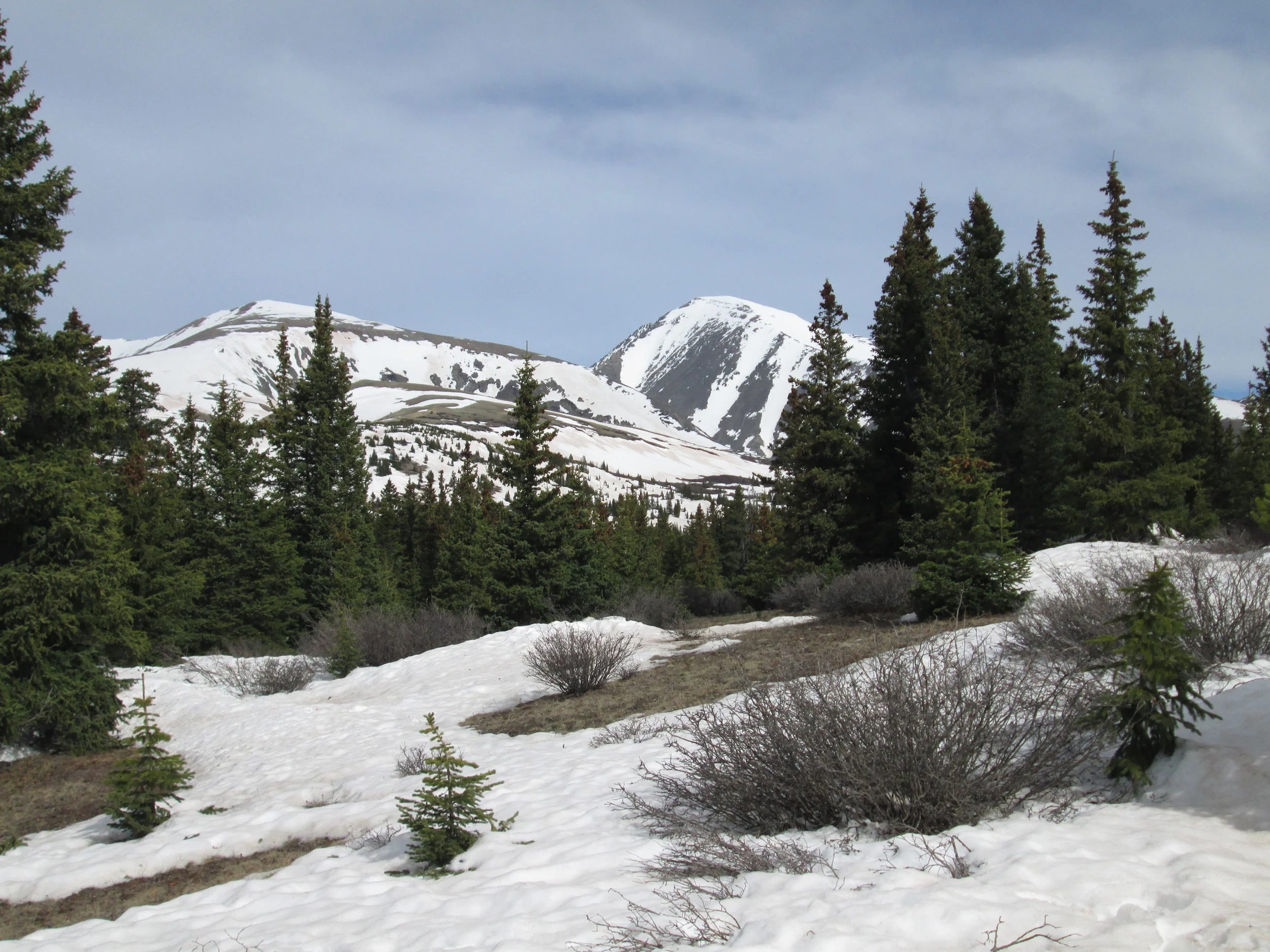 The usual view of Quandary Peak in the distance, as seen from the Hoosier Pass CODOS site, showing the Memorial Day weekend storm clean snow still obscuring most dust.