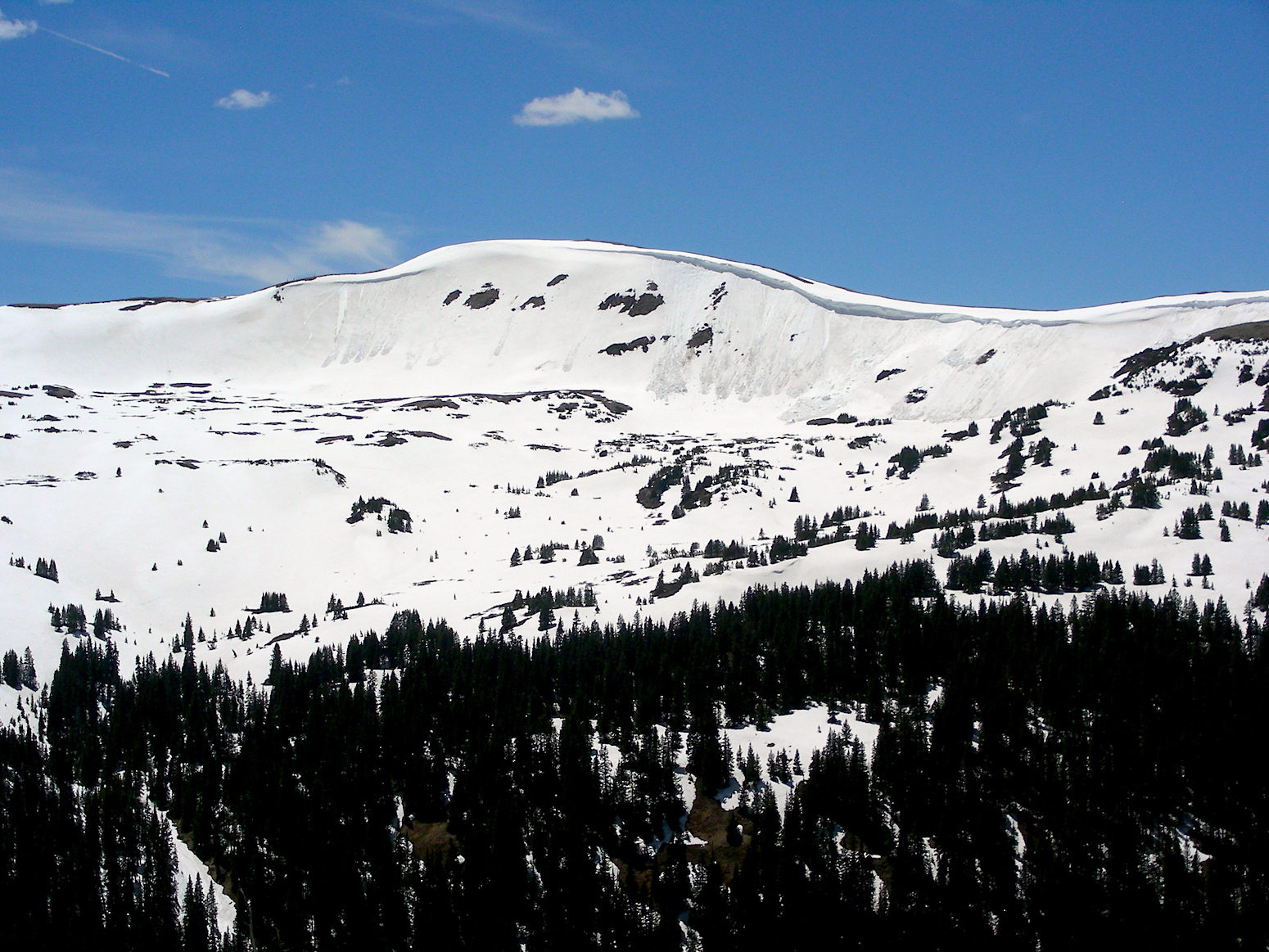 Loveland Pass on June 4. Higher elevations are still holding onto a good amount of snow.
