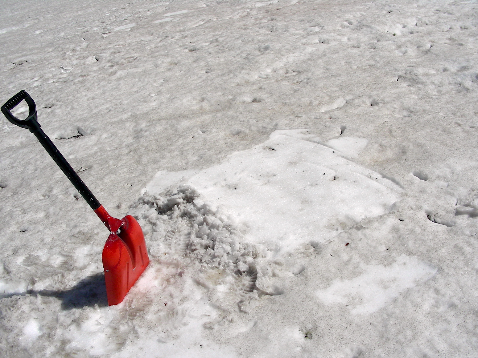 Wolf Creek Pass on June 5. Dust and local debris can be seen on the surface compared to the cleaner snow underneath.