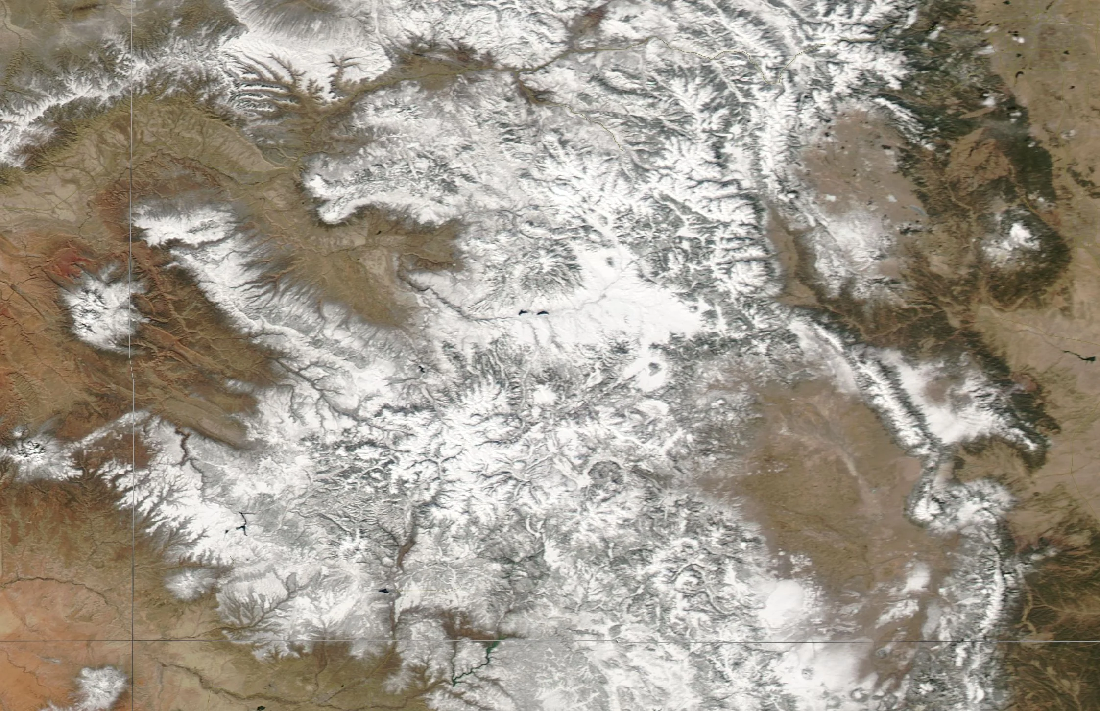 Snow cover in Colorado on March 2, 2017. Snow cover is widespread following a productive Dec/Jan/Feb.