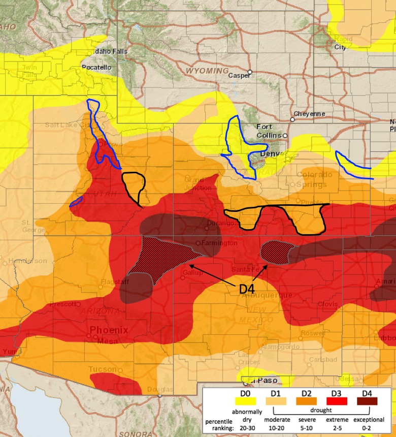 U.S. Drought Monitor map for UCRB. Proposed changes for this week. From NIDIS Intermountain Drought Early Warning System.