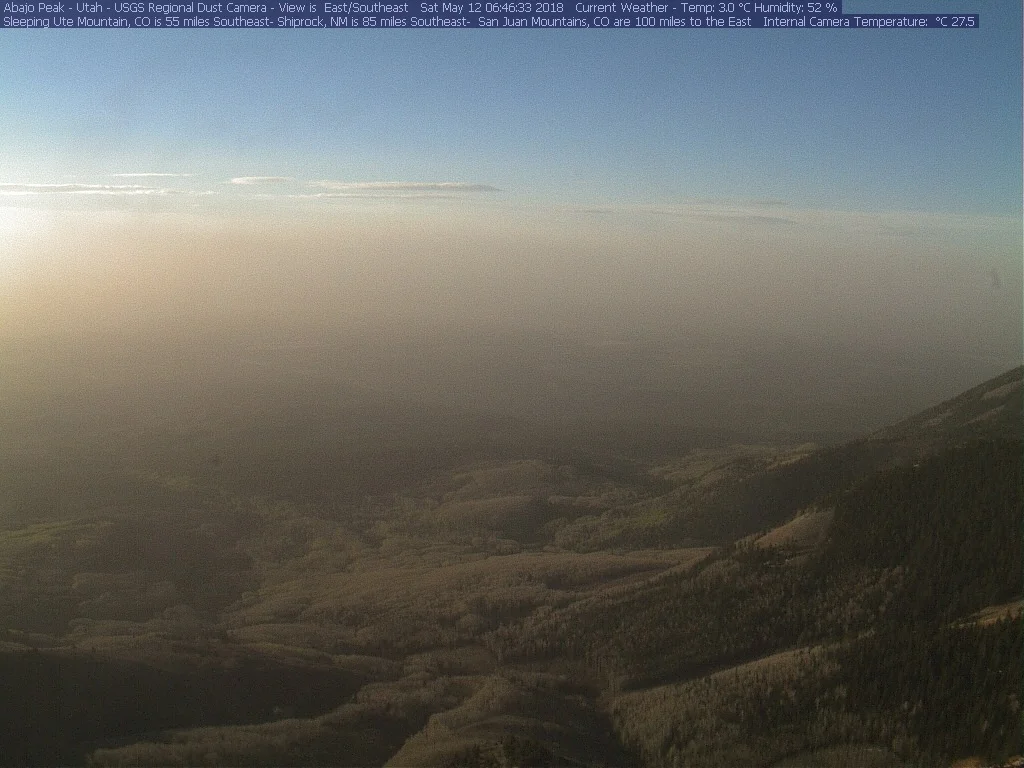 Photo from Abajo dust camera the morning of May 12. At the time of this writing more dust could be coming to the Colorado mountains.