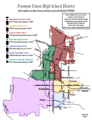 Image of Fremont Union High School District Boundary Map