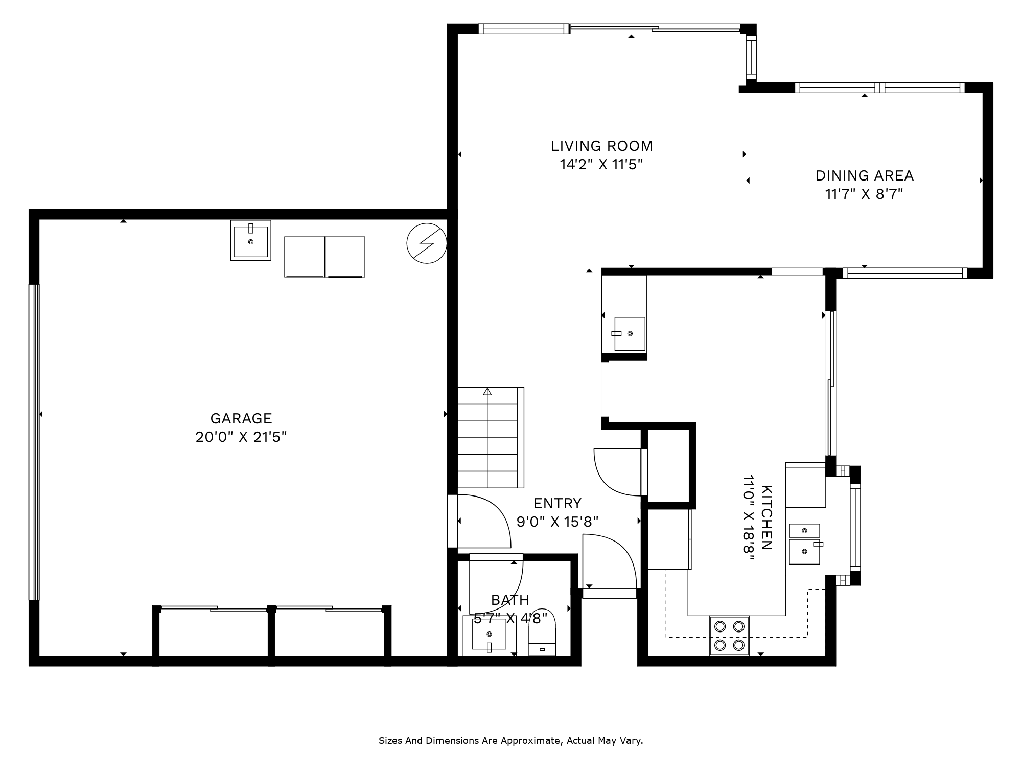 2D floor plan with dimensions — 1032 Strayer Drive, San Jose | 3BD/2.5BA Townhouse | Alex Wang