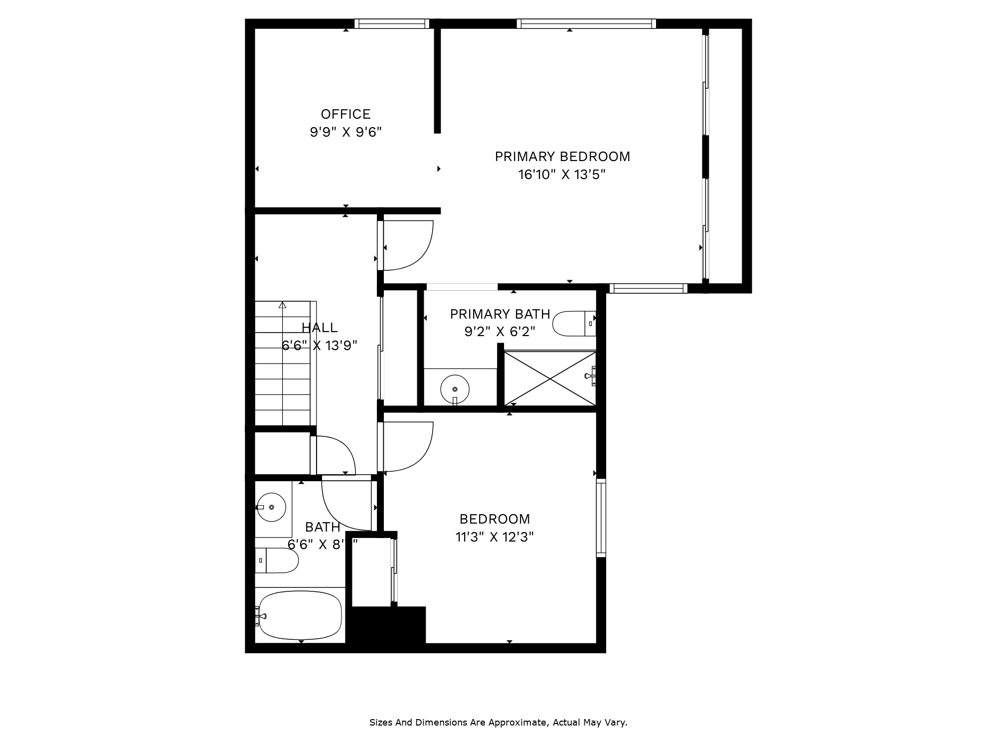 2D floor plan with dimensions — 1032 Strayer Drive, San Jose | 3BD/2.5BA Townhouse | Alex Wang