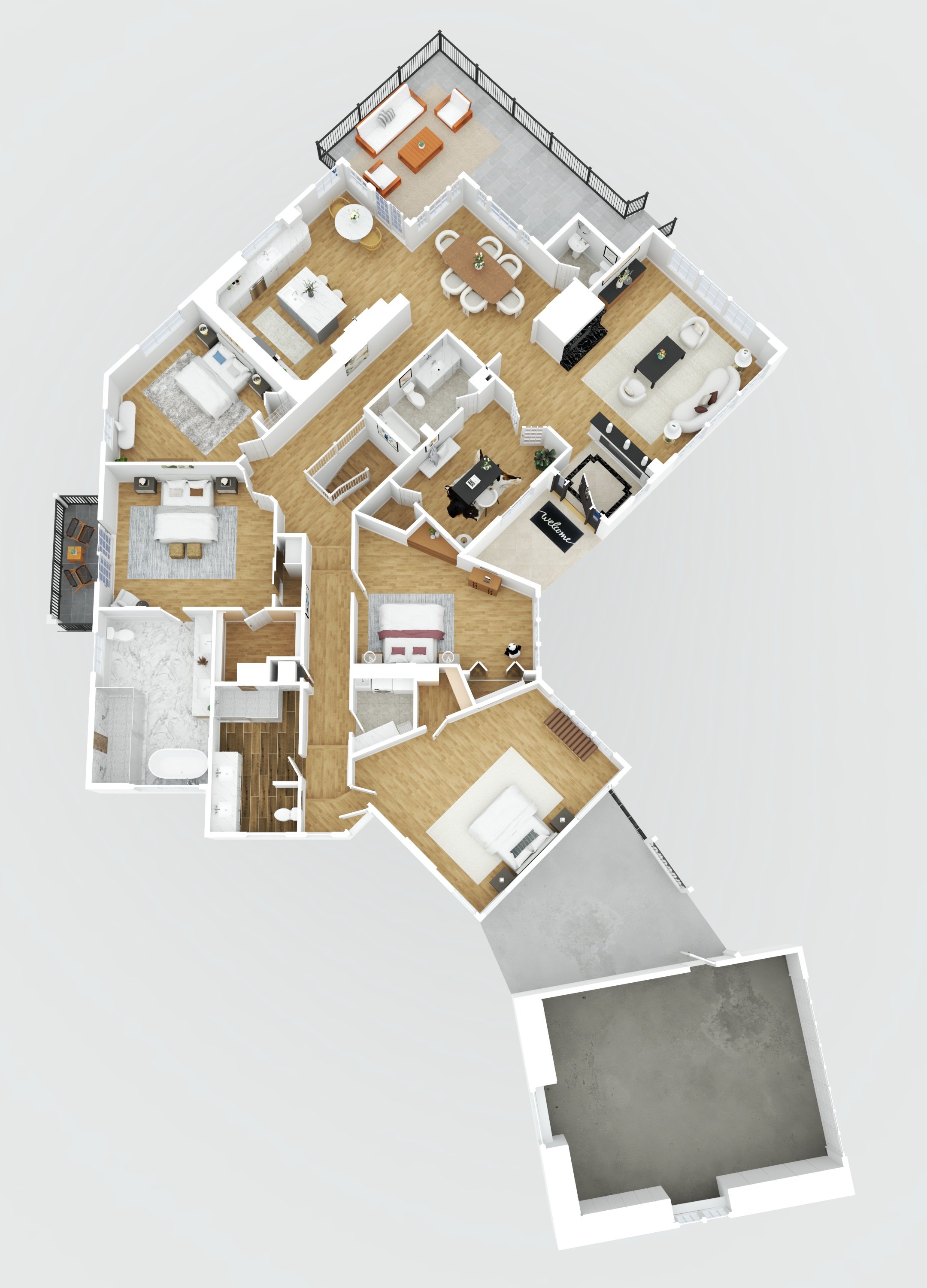 2D floor plan with dimensions for 20885 Wardell Rd, Saratoga