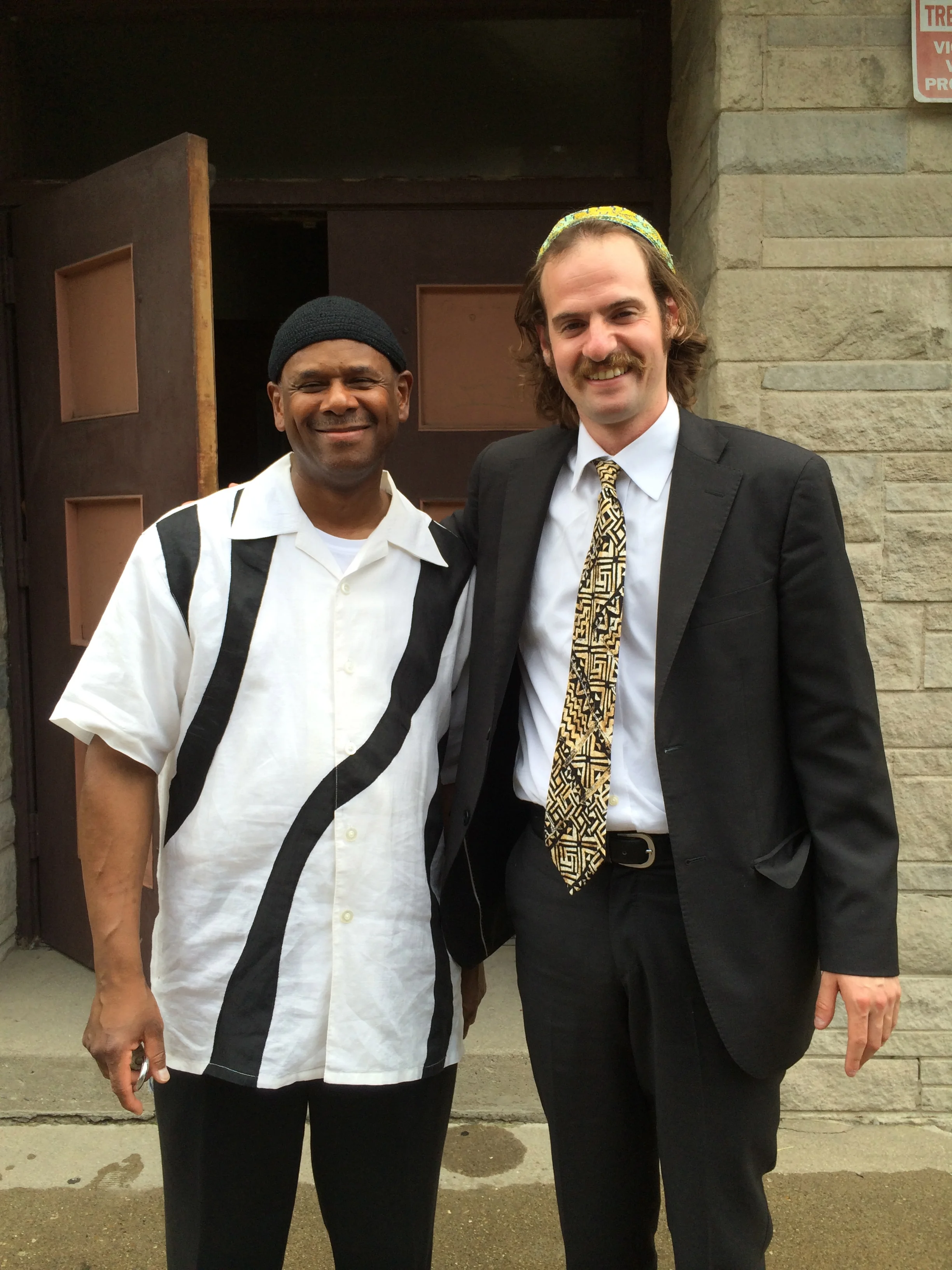Congregant & Music Director Nashone Yehudah & I at Beth Shalom B'nai Zaken Ethiopian Hebrew Congregation 6/28/14 . A Congregation Am Yisrael Sponsored Trip ! 