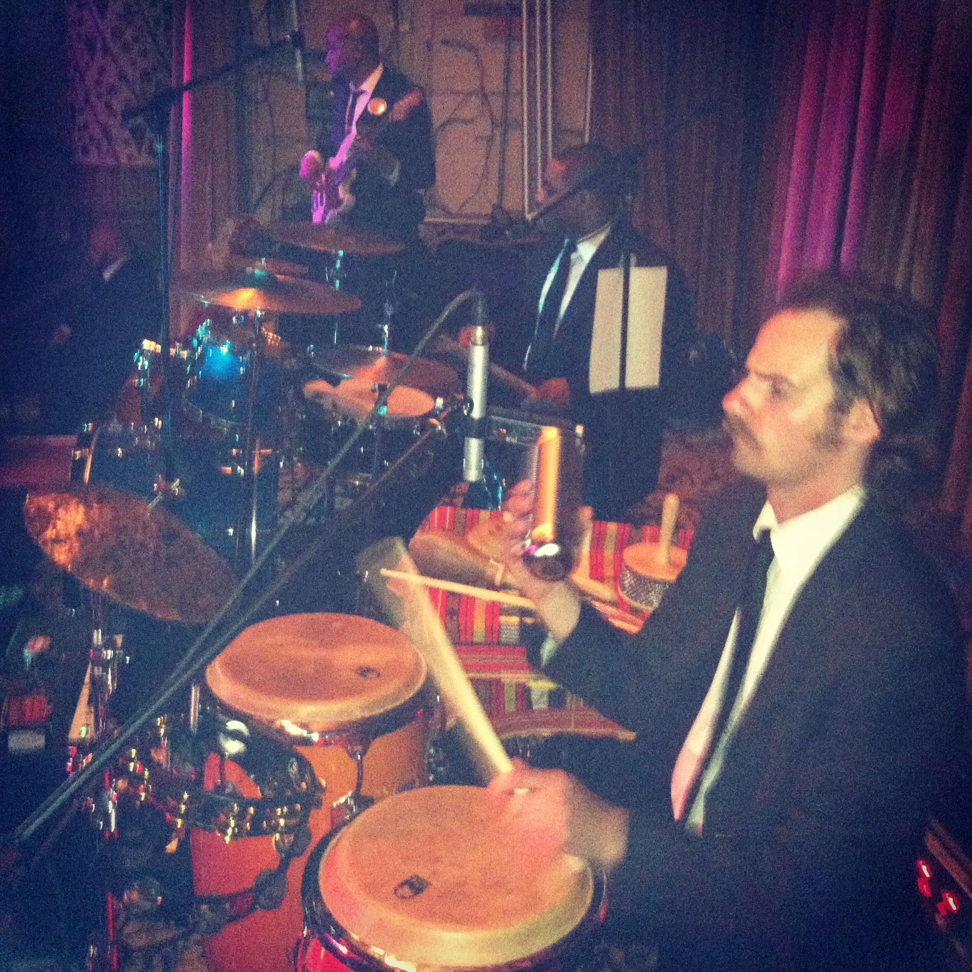 Myself Rocking Percussion at The Drake Hotel with The Gold Coast Allstars Wedding Band 6/28/14. What an Incredible band Danny Chaimson leads. Saturday June 28th 2014 was a full day to remember!!!