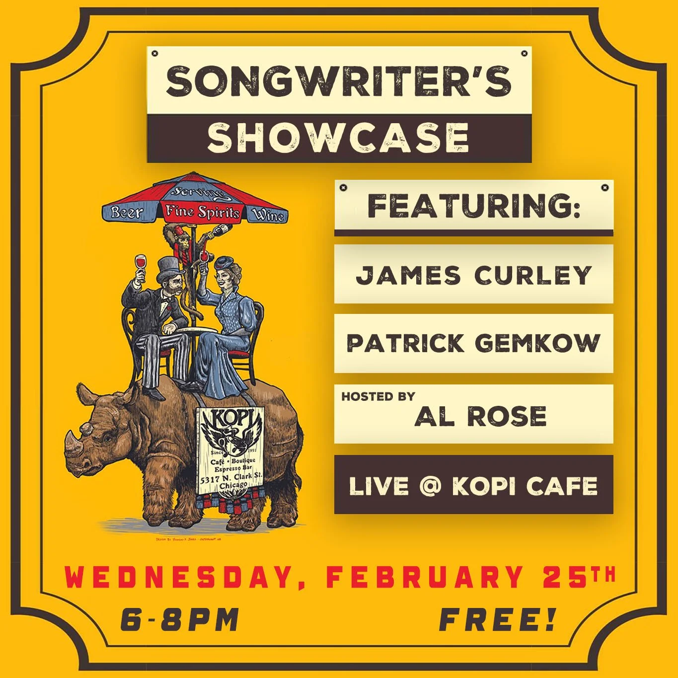 KOPI CAFE'S SONGWRITER'S SHOWCASE RETURNS IN THE HEART OF ANDERSONVILLE! 