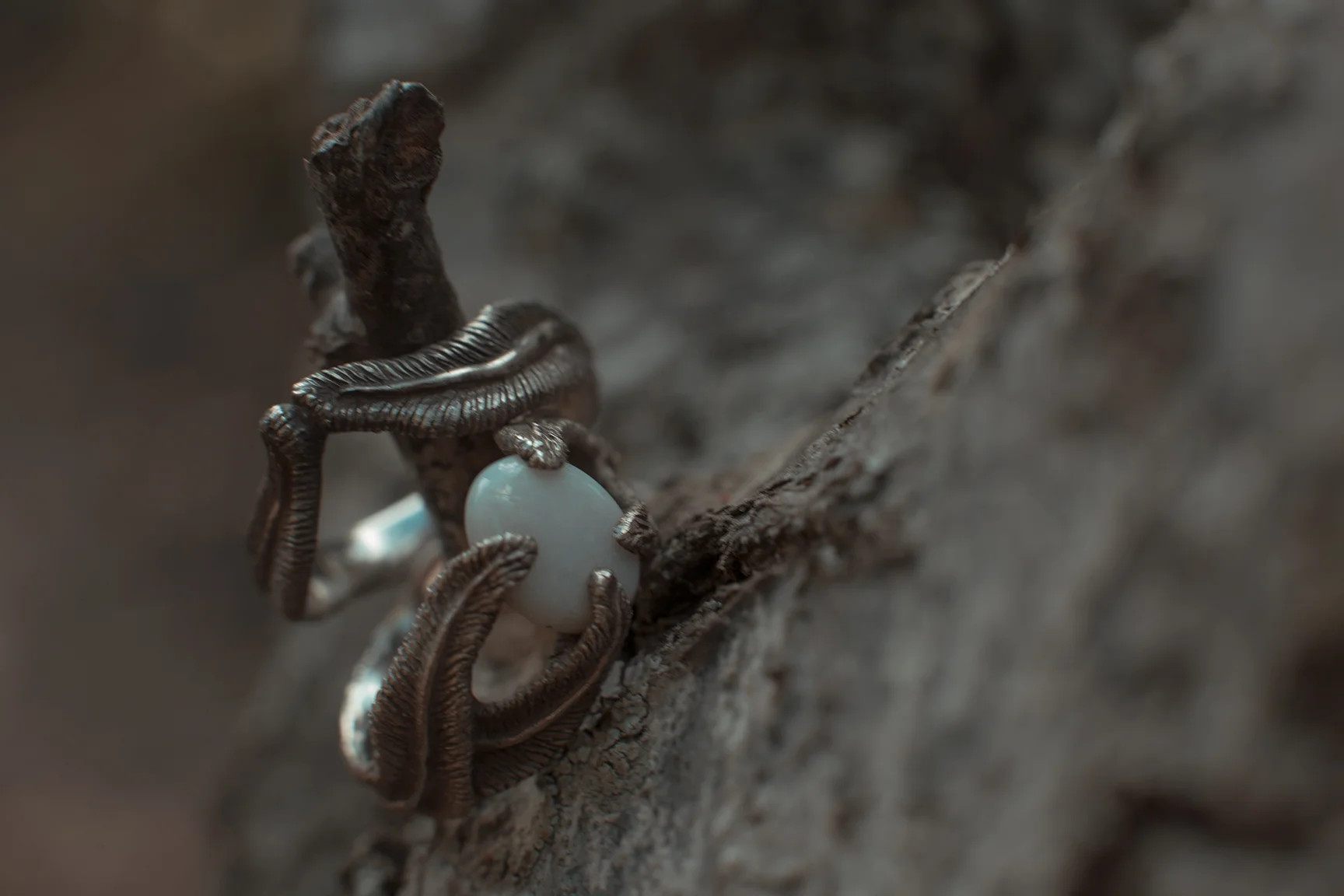 Rhodes Love Story: Custom Opal Engagement Ring Two-Piece Set