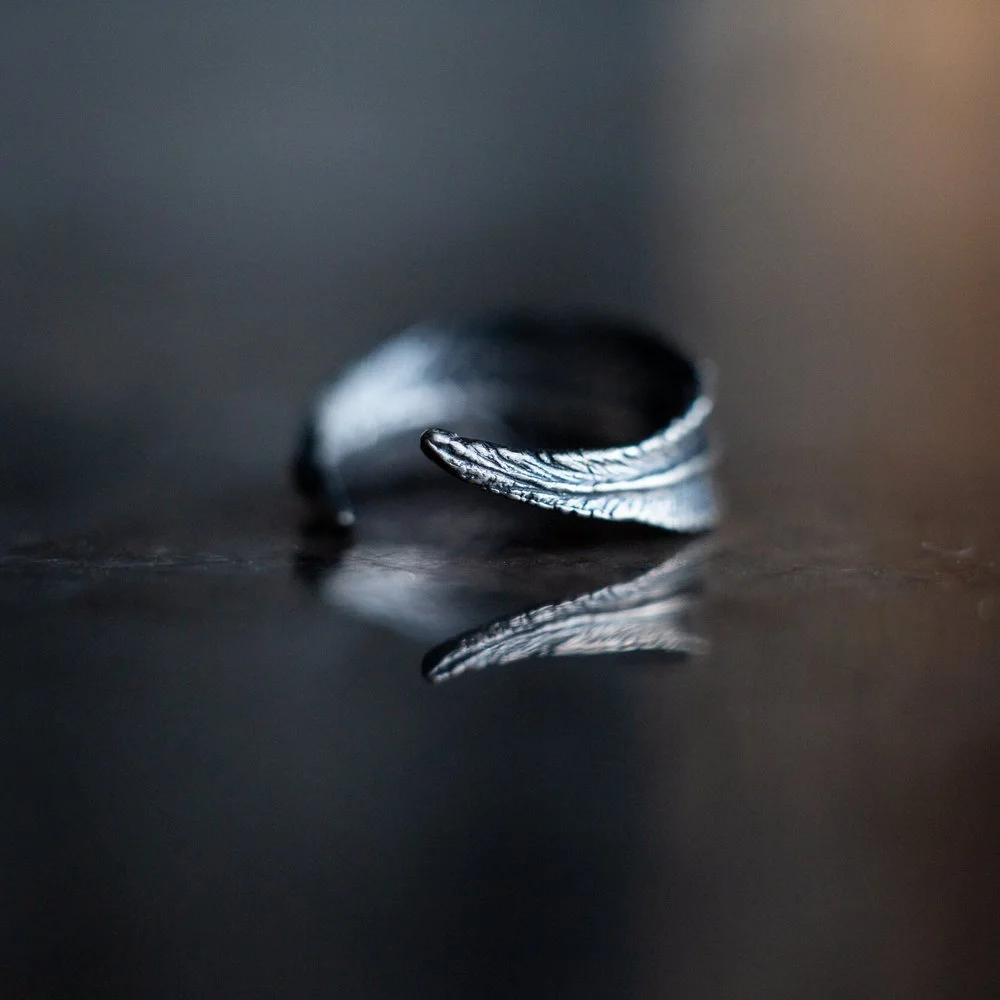 Handcrafted Silver Hope Feather Midi Ring Shop Small Sale