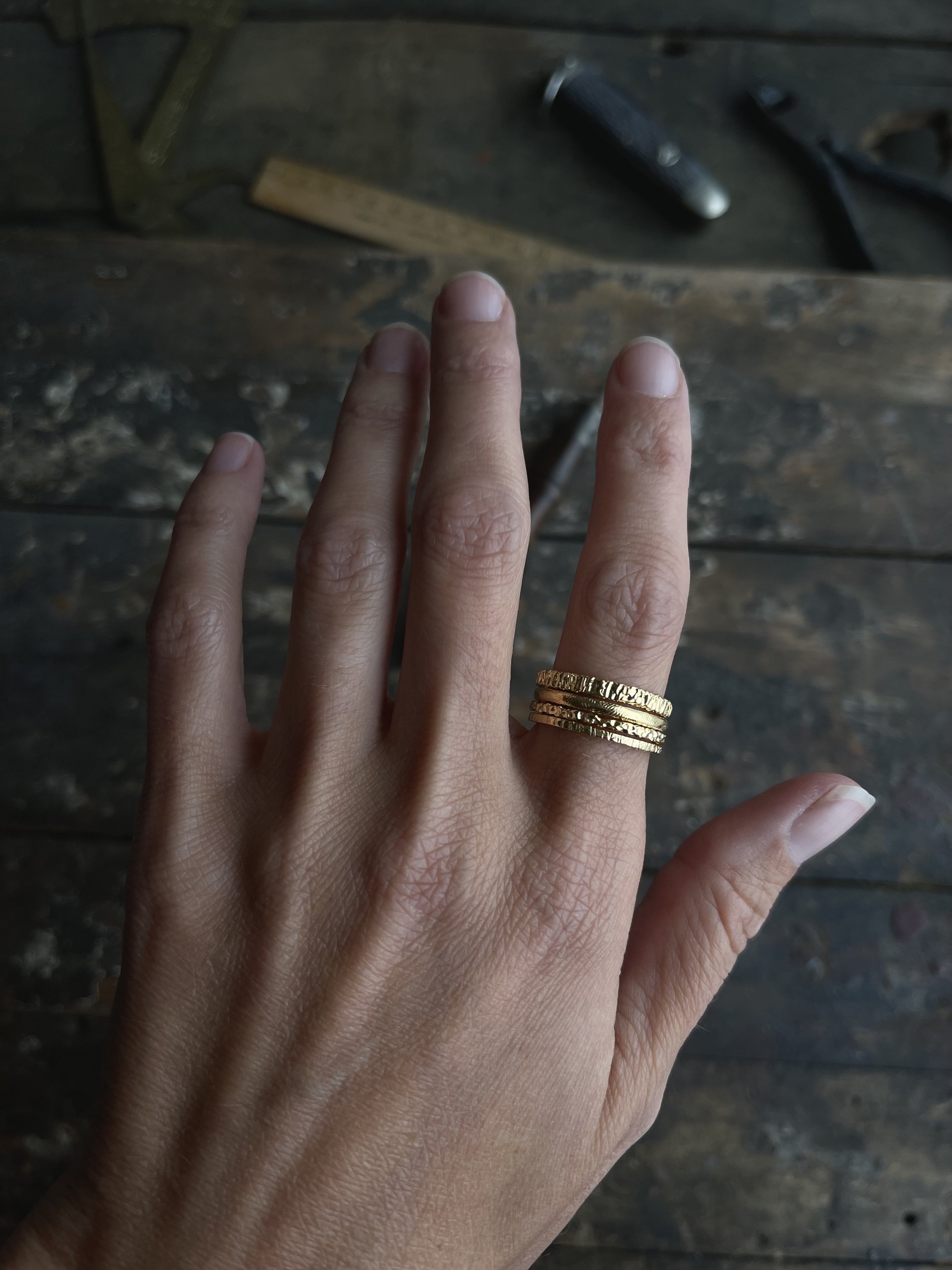 Avenue - Gold Vermeil Stackable Rings (Size 6.5)