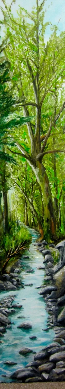 Riverside, oil on canvas, 30 x 120cm