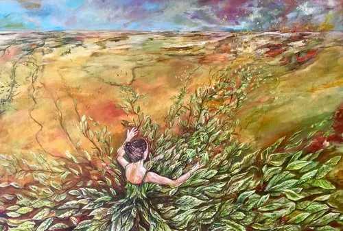 Dress of leaves, Oil on canvas, 60 x 80cm