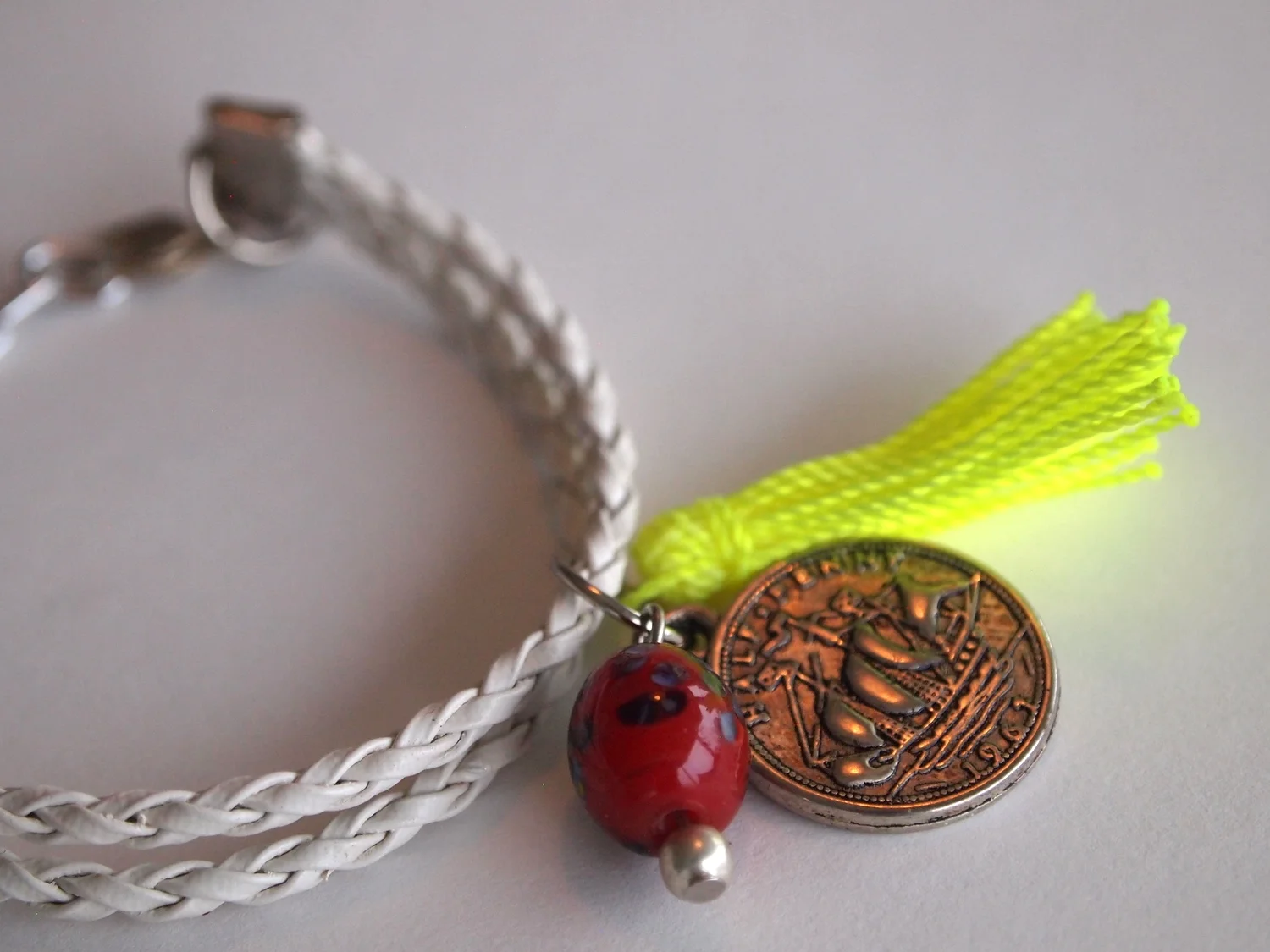 Baja Leather Charm Bracelet - Chardonnay 