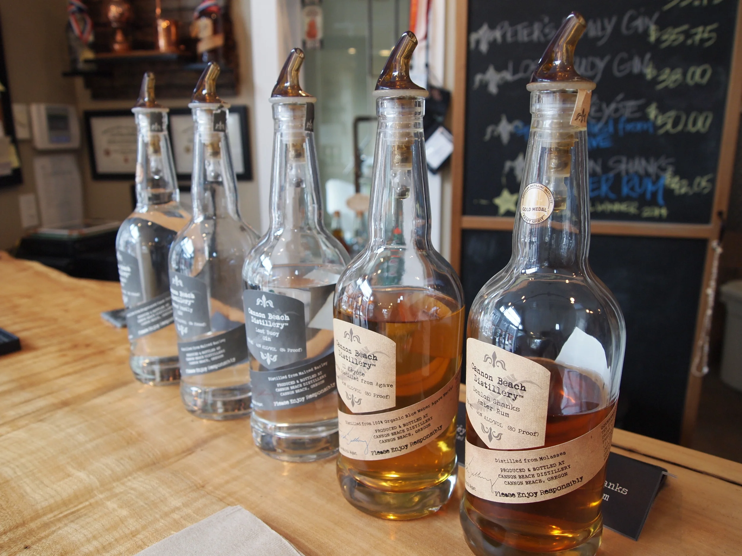 Stopping for a tipple at the Cannon Beach Distillery {Yelp link}.&nbsp;