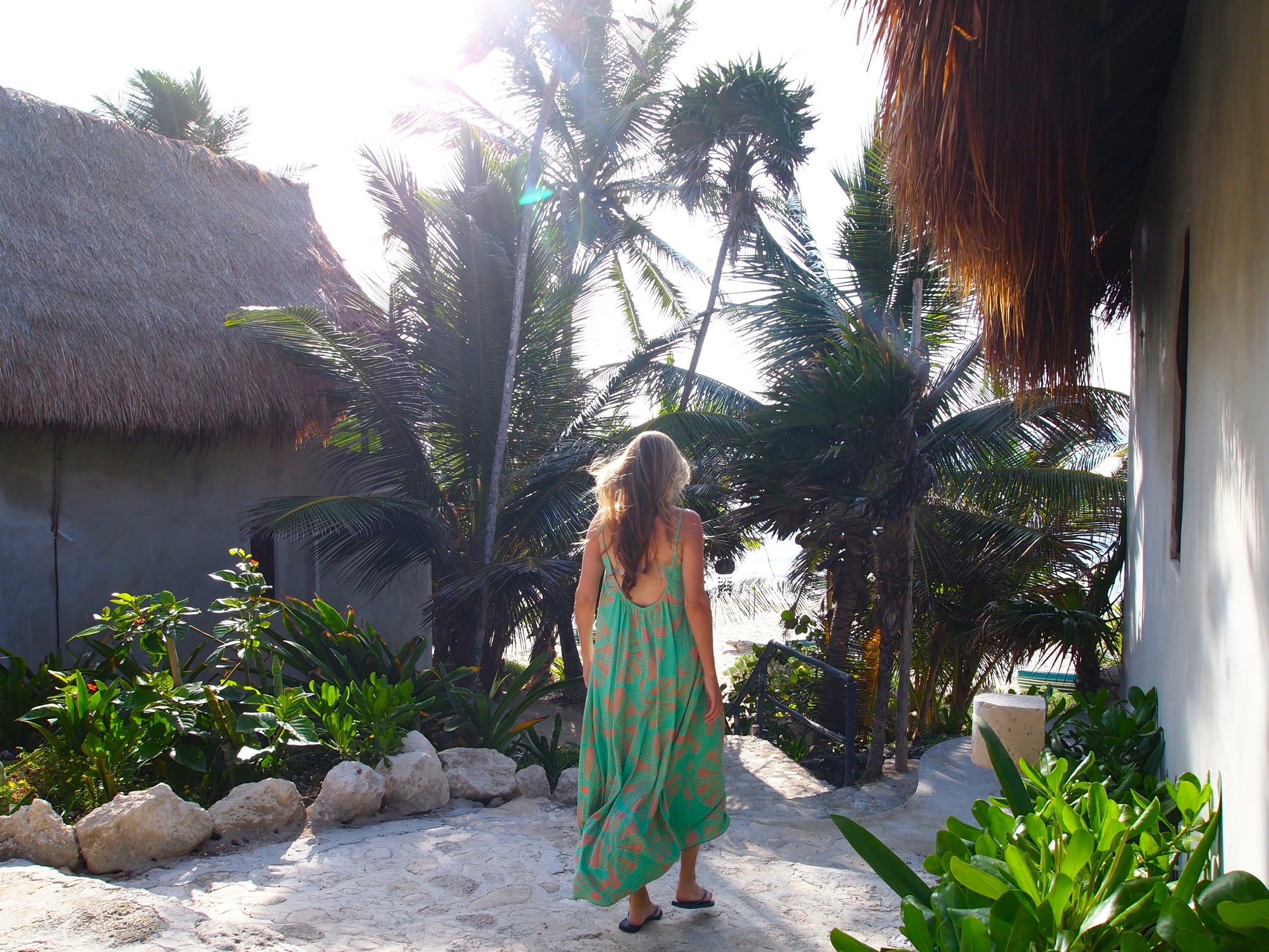  Mexico. Walking to the beach at Papaya Playa Project.&nbsp; 