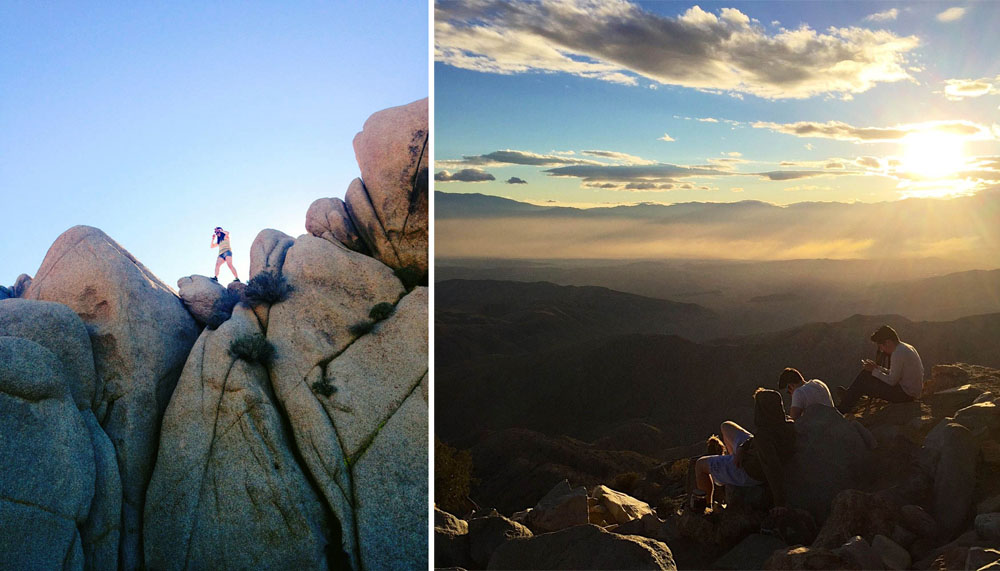 Jumbo Rocks and sunset at Keys View